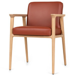 Zio Dining Chair - White Wash Oak / Spectrum Terracotta Leather