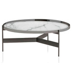 Abaco Coffee Table - Titanium / White Marble Glass