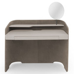 Chloe Vanity Desk with Mirror - Taupe / Beige