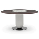 Ettore Marble Dining Table - Titanium/ Fog Grey / Burnt Oak/ Marble