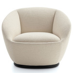 Naan Armchair with Swivel Base - Black / Beige