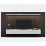 Spazio Media Wall Unit Composition - Burnt Oak / Matte Grey