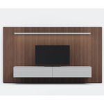 Spazio Media Wall Unit Composition - Walnut / Grey