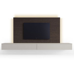 Spazio Wall Unit - Burnt Oak / Taupe