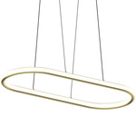 Luna Racetrack Pendant - Brass / White