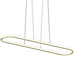 Luna Racetrack Pendant - Brass / White