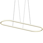 Luna Racetrack Pendant - Brass / White