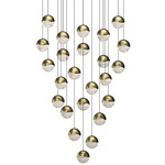 Grapes 24 Light Round Multi Light Pendant - Brass / Clear