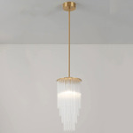 Disc Pendant - Brushed Brass / Clear