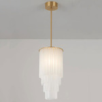 Disc Pendant - Brushed Brass / Frosted