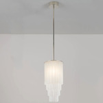 Disc Pendant - Polished Nickel / Frosted