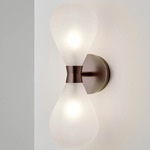 Cintola Twin Wall Sconce - Satin Bronze / Frosted