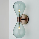 Cintola Twin Wall Sconce - Satin Bronze / Smoke Grey