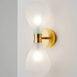 Cintola Twin Wall Sconce - Satin Gold / Frosted