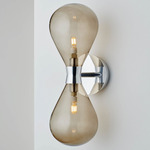 Cintola Twin Wall Sconce - Polished Aluminum / Bronze