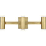 Dobson II Bathroom Vanity Light - Natural Brass / Crystal
