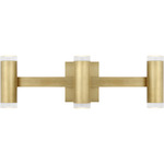 Dobson II Bathroom Vanity Light - Natural Brass / Crystal