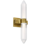 Langston Bathroom Vanity Light 277V - Plated Brass / Clear