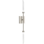 Spur Wall Sconce 277V - Satin Nickel / Frost