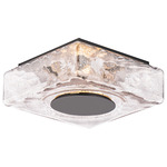 Cuboid Outdoor Wall / Ceiling Light - Black / Clear