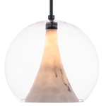 Chantilly Pendant - Black / Faux Alabaster