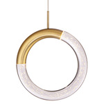 Ringlet Pendant - Aged Brass / Clear