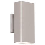 Edgey Outdoor Wall Sconce - Brushed Aluminum / Clear Seeded