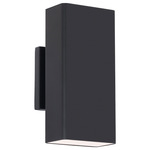 Edgey Outdoor Wall Sconce - Black / Clear Seeded