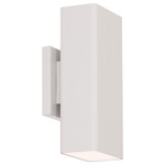 Edgey Outdoor Wall Sconce - White / Clear Seeded