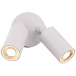 Cylinder Adjustable Double Outdoor Wall Light - White