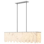 Viviana Linear Chandelier - Polished Nickel / Alabaster