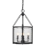 Barrington Pendant - Matte Black / Clear Water