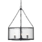 Barrington Pendant - Matte Black / Clear Water