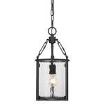 Barrington Pendant - Matte Black / Clear Water