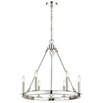 Barclay Round Chandelier - Polished Nickel