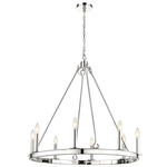 Barclay Round Chandelier - Polished Nickel