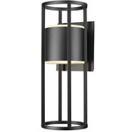 Luca Outdoor Wall Sconce - Black / Etched Glass