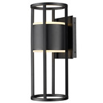 Luca Outdoor Wall Sconce - Black / Etched Glass