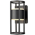 Luca Outdoor Wall Sconce - Black / Etched Glass