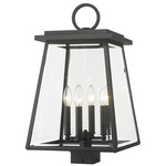 Broughton Outdoor Post Light with Square Fitter - Black / Clear Beveled