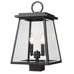 Broughton Outdoor Post Light with Square Fitter - Black / Clear Beveled