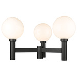 Laurent 3-Light Post Light with Round Fitter - Black / Opal