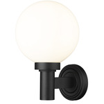Laurent Outdoor Wall Sconce - Black / Opal