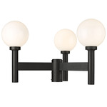 Laurent 3-Light Post Light with Round Fitter - Black / Opal