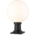 Laurent Outdoor Pier Light with Traditional Base - Black / Opal