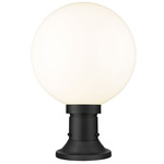 Laurent Outdoor Pier Light with Simple Round Base - Black / Opal