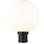 Laurent Outdoor Post Light with Round Fitter - Black / Opal