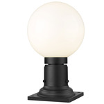 Laurent Outdoor Pier Light with Traditional Base - Black / Opal