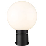 Laurent Outdoor Post Light with Round Fitter - Black / Opal
