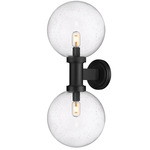 Laurent Outdoor 2-Light Wall Sconce - Black / Clear Seedy